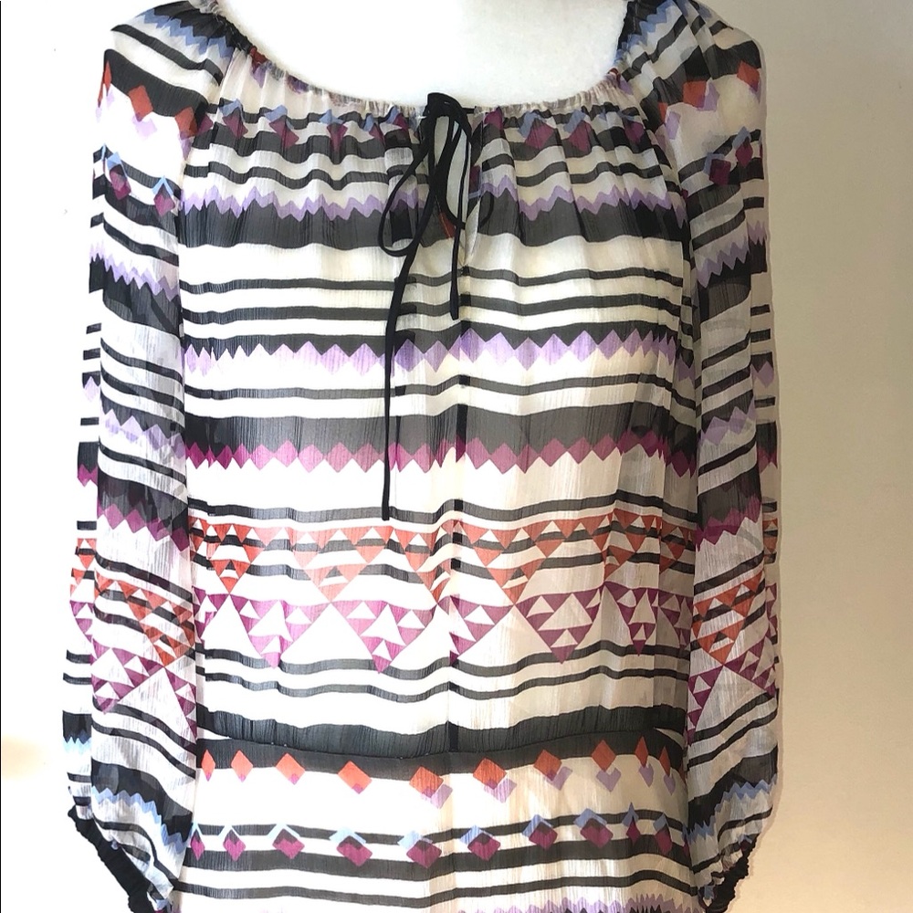 BCBG Rory Multi-Color Striped Silk Cocktail Party